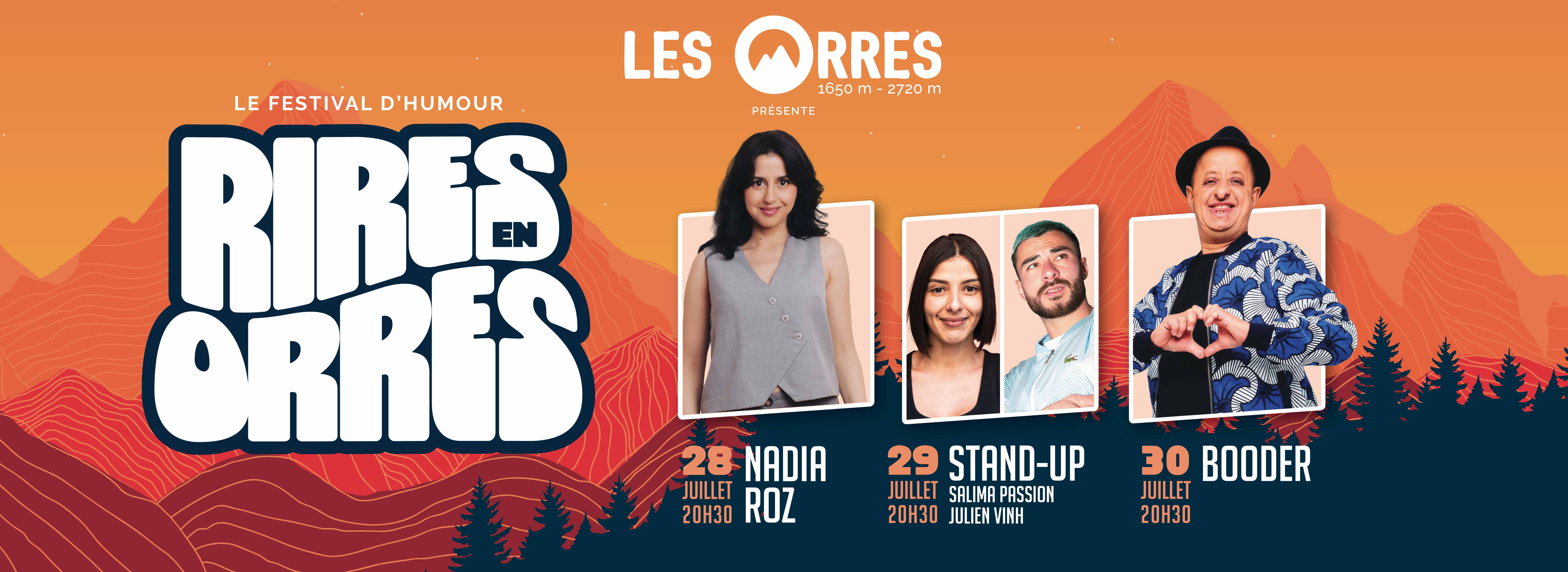 Affiche du festival d'humour des Orres « Rires en Orres »