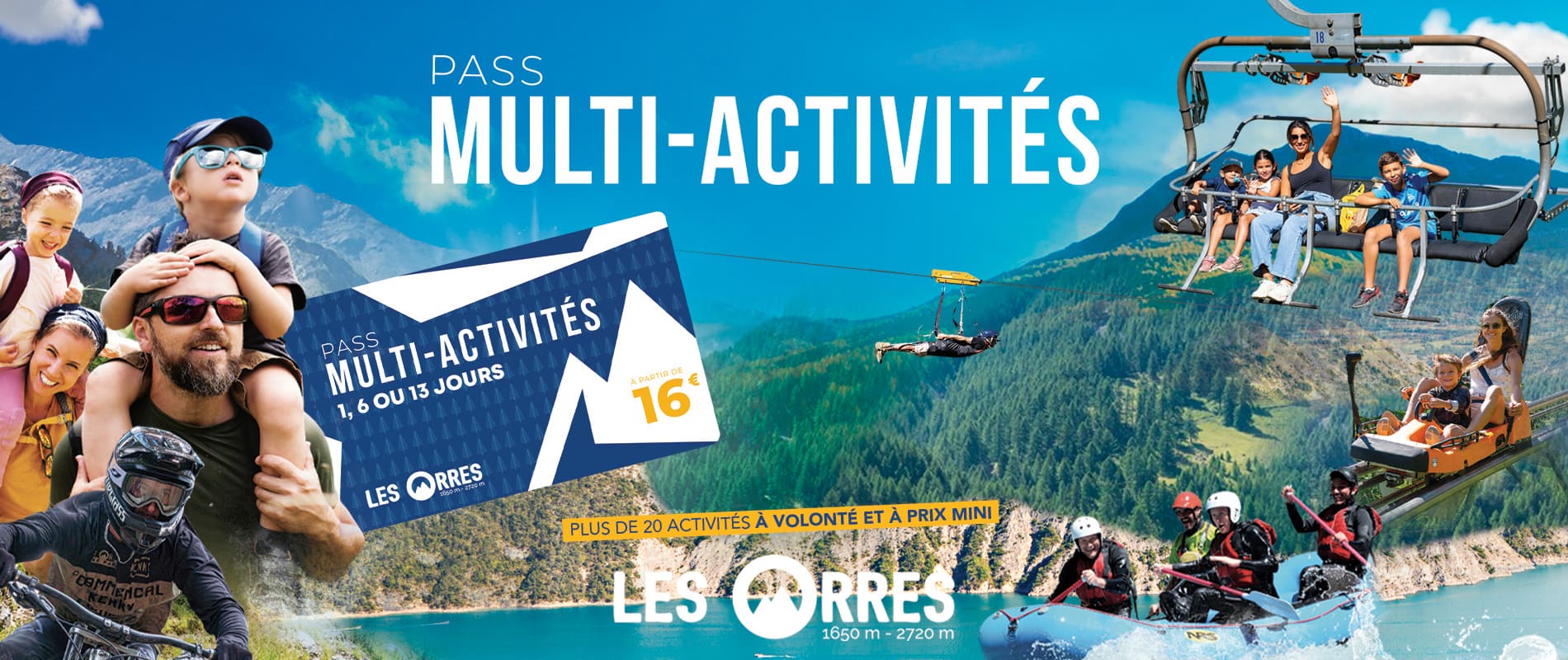 Summer multi-activity pass banner with all the possible activities 